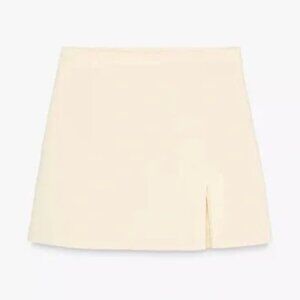 Zara Butter Yellow Mini Skort Slit Hem